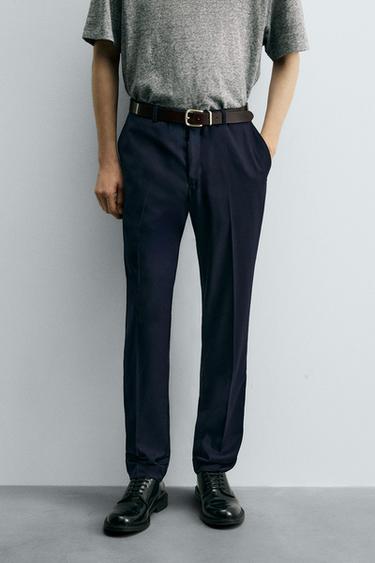PANTALÓN TRAJE ESTRUCTURA - Marino de Zara
