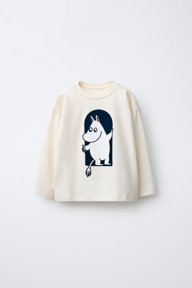 MOOMIN © FLOCKED PRINT T-SHIRT - Ecru by Zara - Image 0