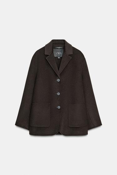 WOOL BLEND BLAZER ZW COLLECTION - Brown by Zara