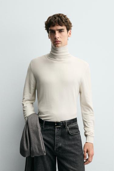 BASIC HIGH NECK SWEATER - Oyster-white by Zara