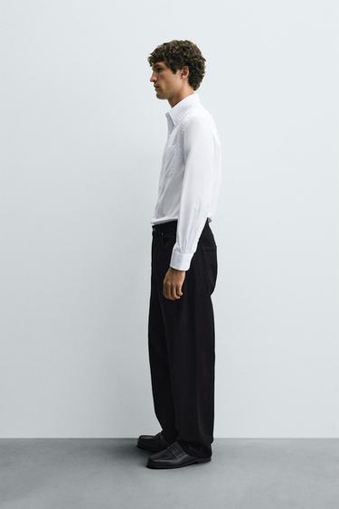 CHEMISE REGULAR FIT COL BOUTONNÉ - Blanc de Zara - Image 3
