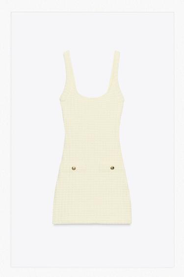 VESTIDO CURTO STRETCH - Amarelo-claro da Zara