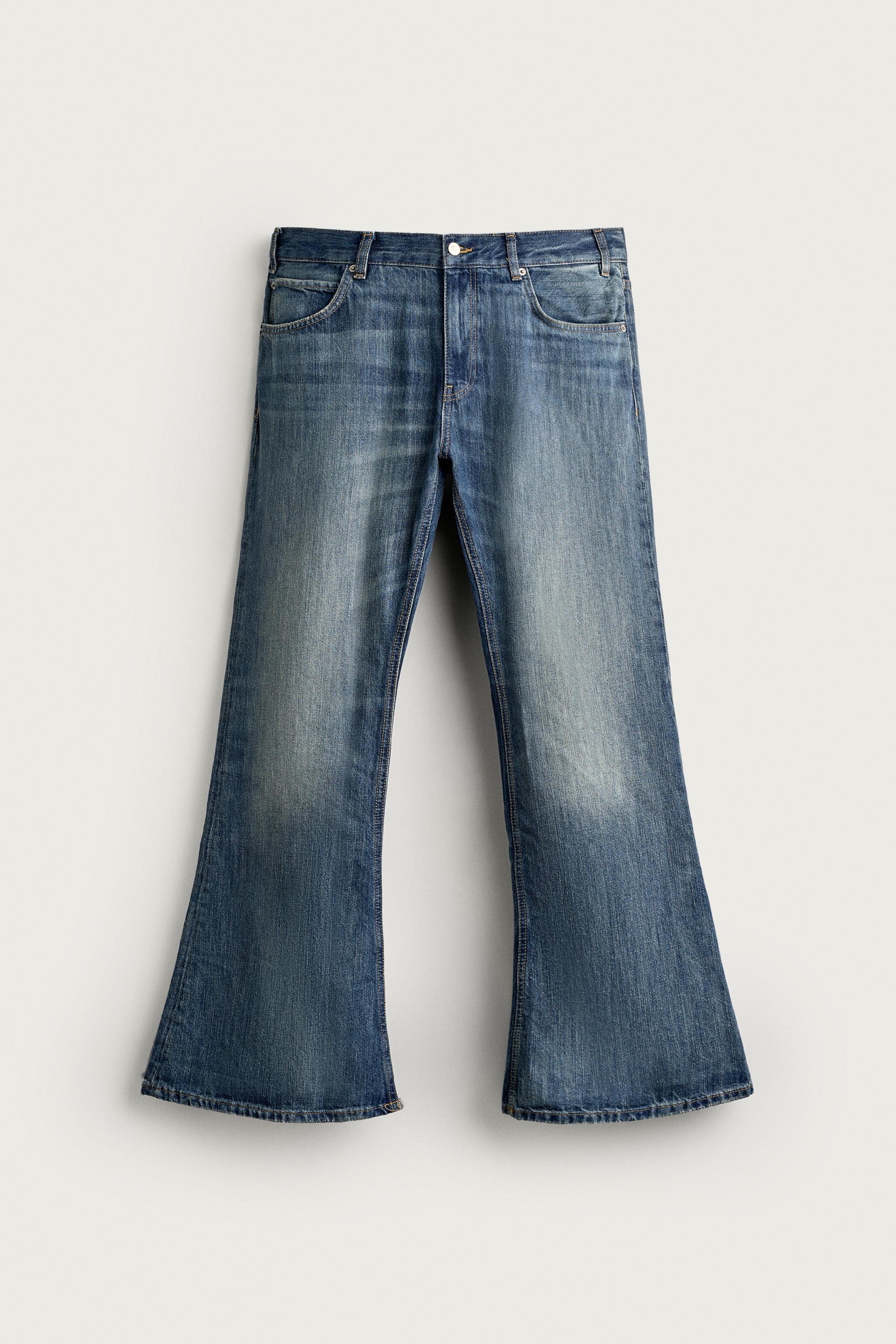 FLARE FIT JEANS — Blue / Green