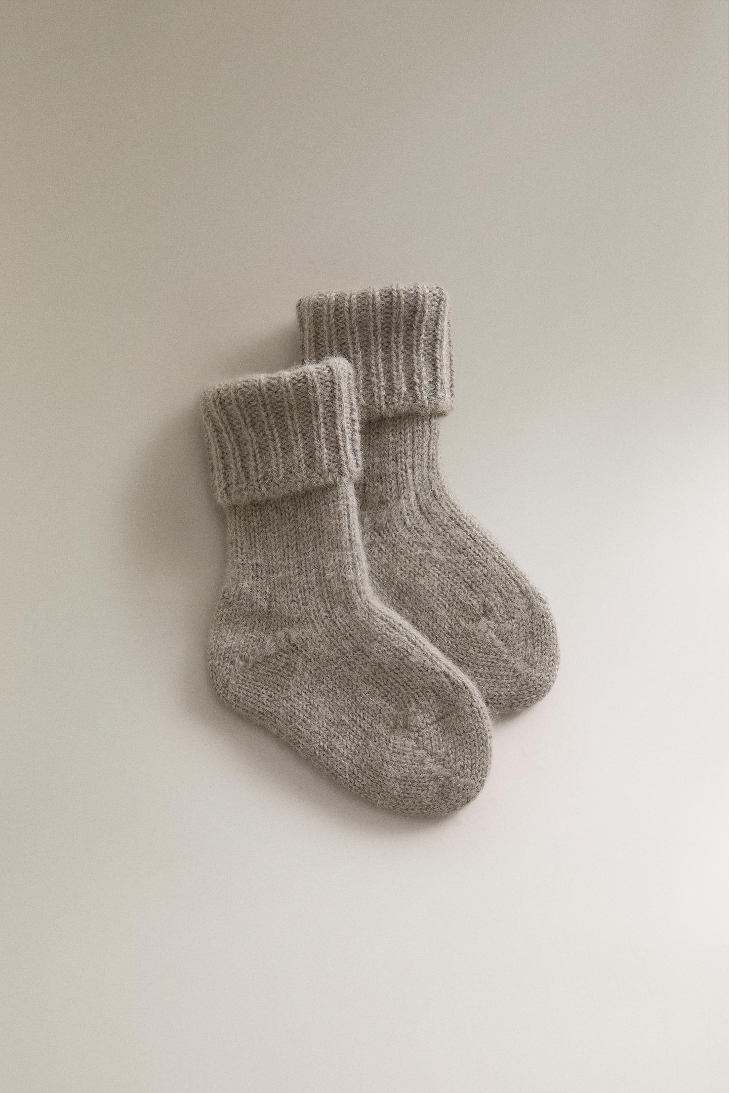 Ботинки Zara Alpaca Booties для малышей, цвет: Коричневый / Серо-коричневый — фото 3