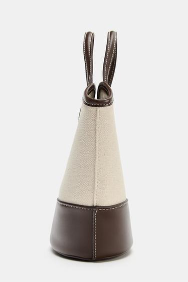COMBINED CANVAS BAG - Light beige by Zara - Image 4
