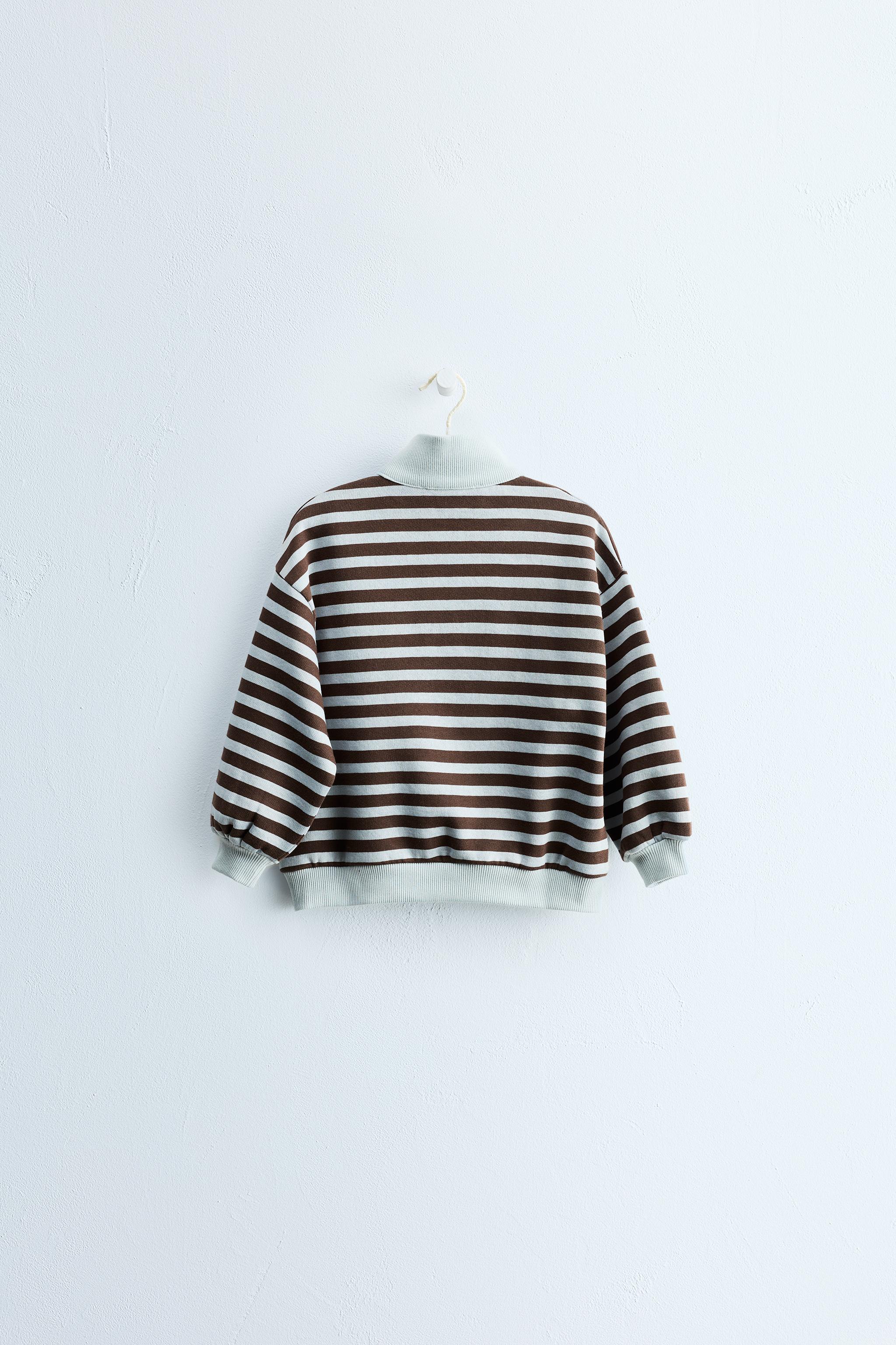 Zara Timeless - Striped Zip-Up Sweatshirt