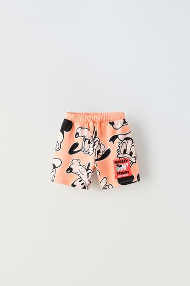 MICKEY MOUSE AND FRIENDS © DISNEY PLUSH BERMUDA SHORTS - Tangerine by Zara - Image 0