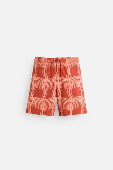 © OTIS KWAME KYE QUAICOE PRINTED LONG SWIMMING TRUNKS - Orange by Zara - Image 6