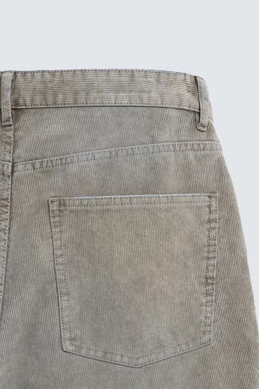 SCHLAGHOSE AUS KORD - Hellgrau von Zara