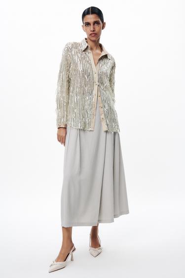 JUPE-CULOTTE - Gris de Zara - Image 0