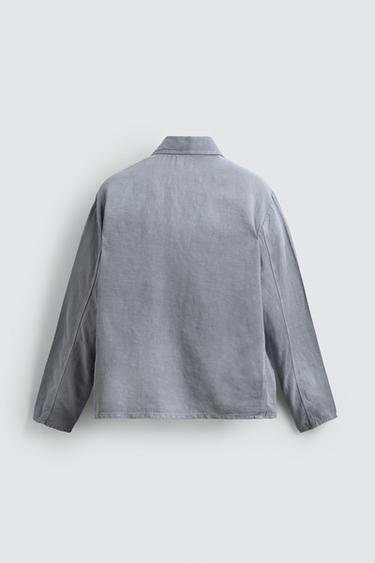 COTTON/LINEN POLO SHIRT - Blue by Zara - Image 7