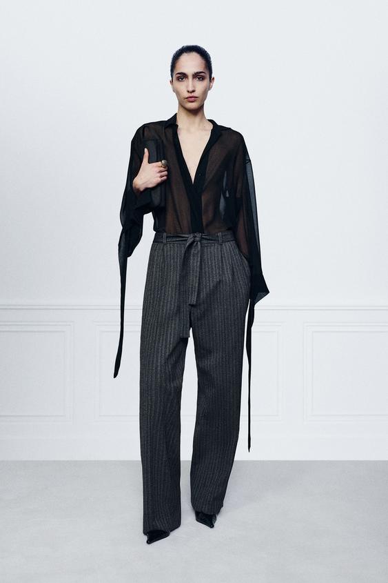 ZW COLLECTION FLUID SHIRT WITH BOWS - Black by Zara - Image 0