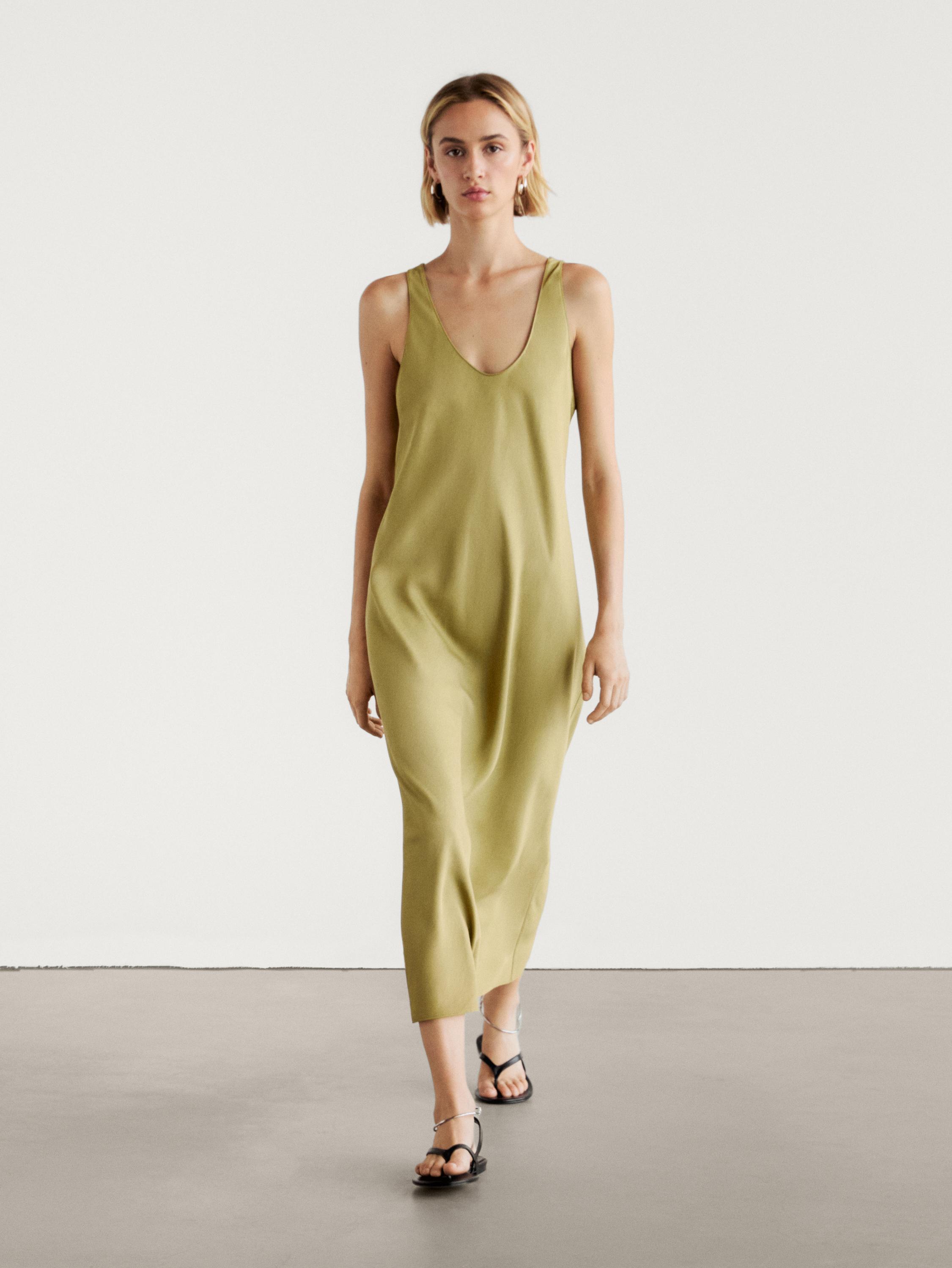 Flowing midi dress - Green | ZARA United States