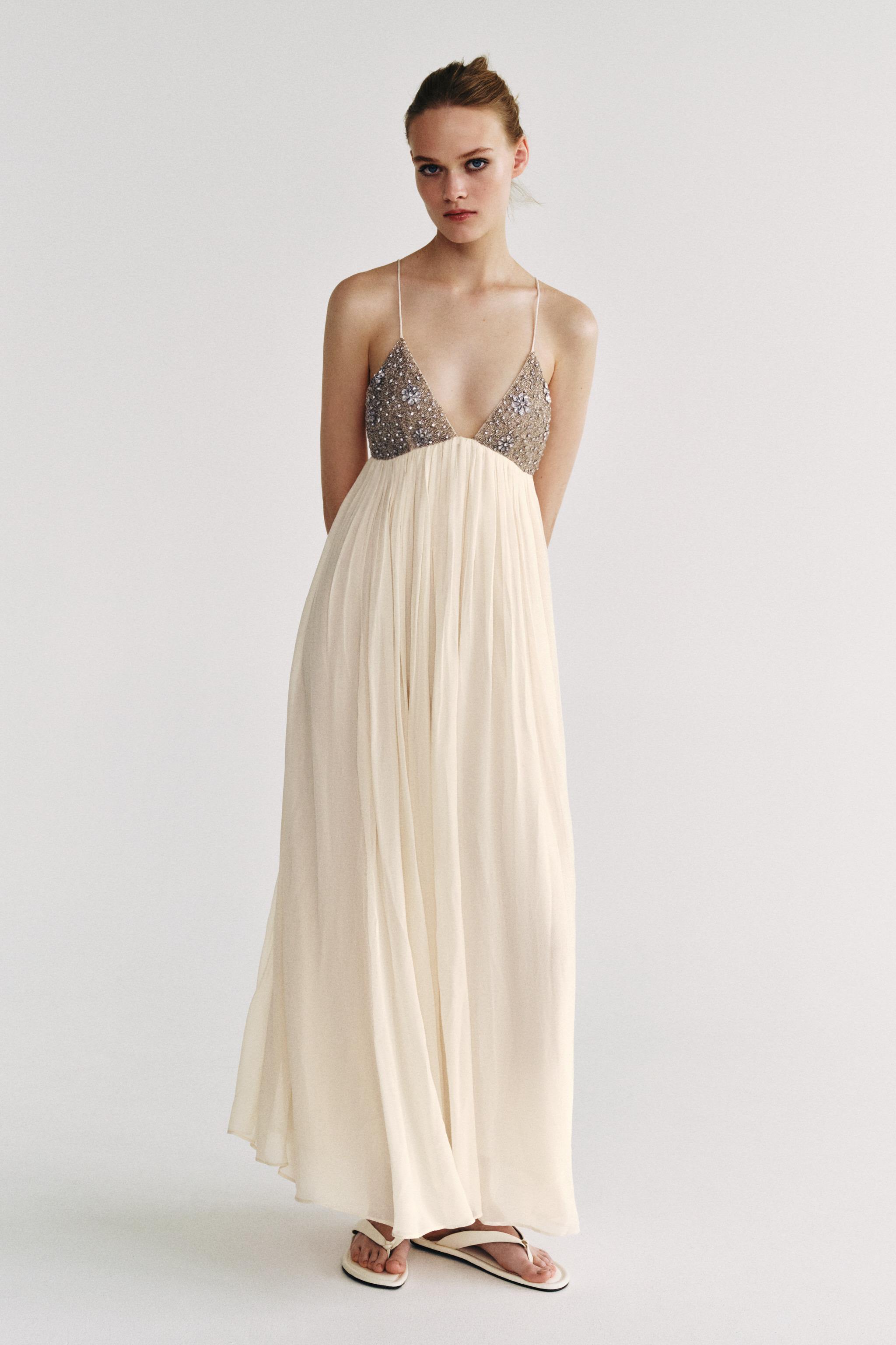 Женские платья Zara ZW COLLECTION BEADED MIDI DRESS