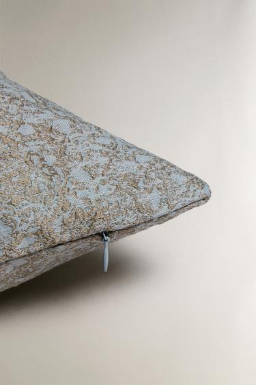 HOUSSE DE COUSSIN JACQUARD FLEURS - Gris / Bleu de Zara - Image 3