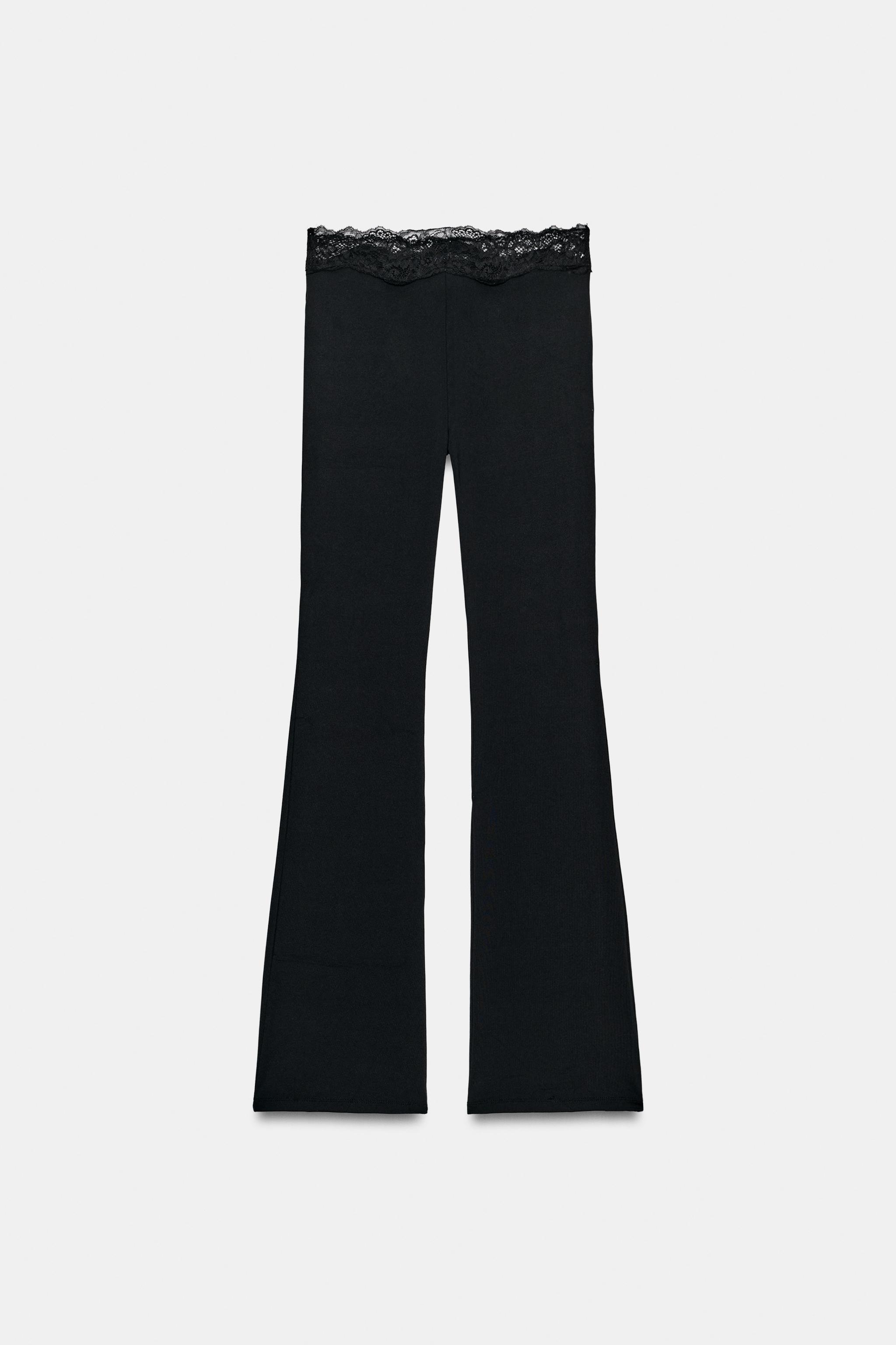 POLYAMIDE LACE FLARE PANTS