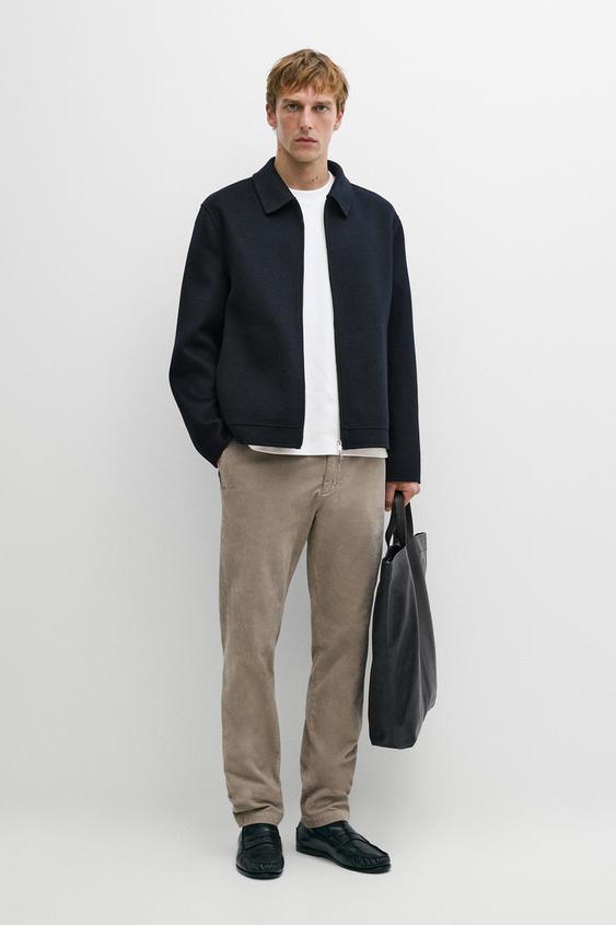Zara Slim fit corduroy pants - Black gold - Image 0