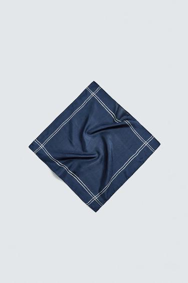 SILK BANDANA - Navy blue by Zara
