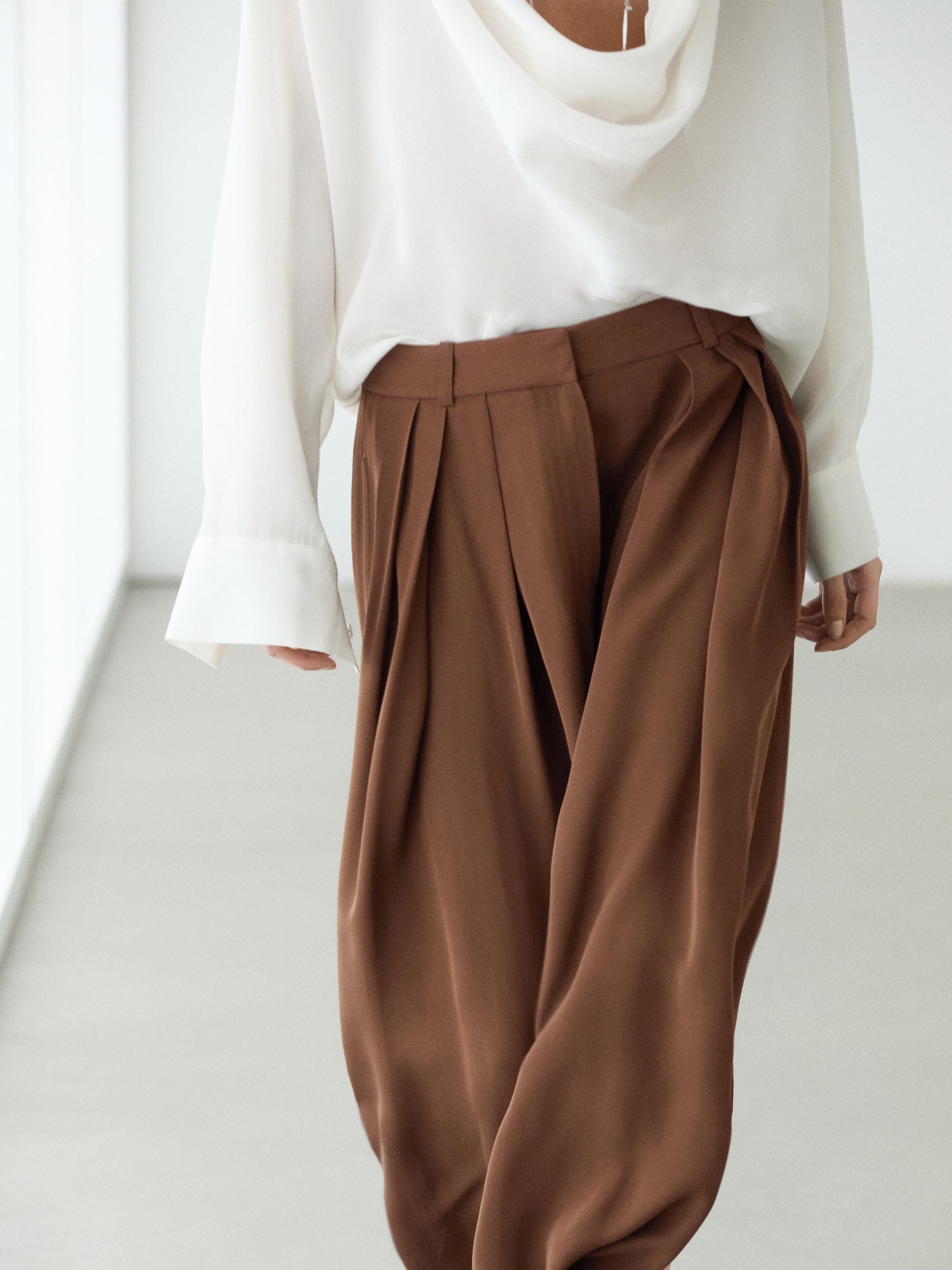 Jupe-culotte fluide plissée