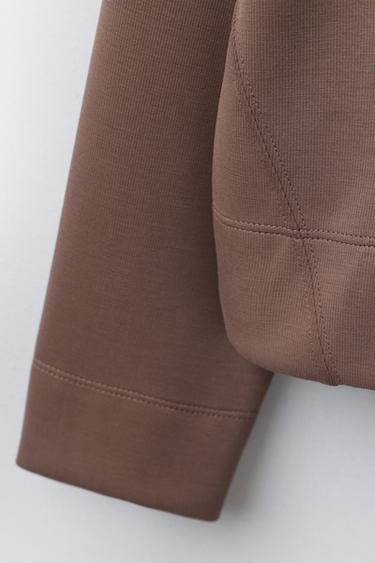 SWEATSHIRT WITH SLOGAN AND MODAL - Brown by Zara - Image 3