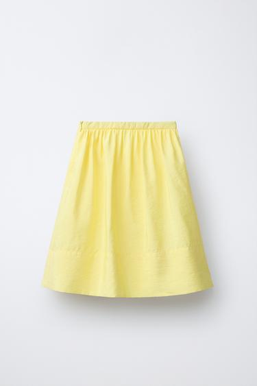 TAFFETA MIDI SKIRT - Yellow by Zara - Image 1