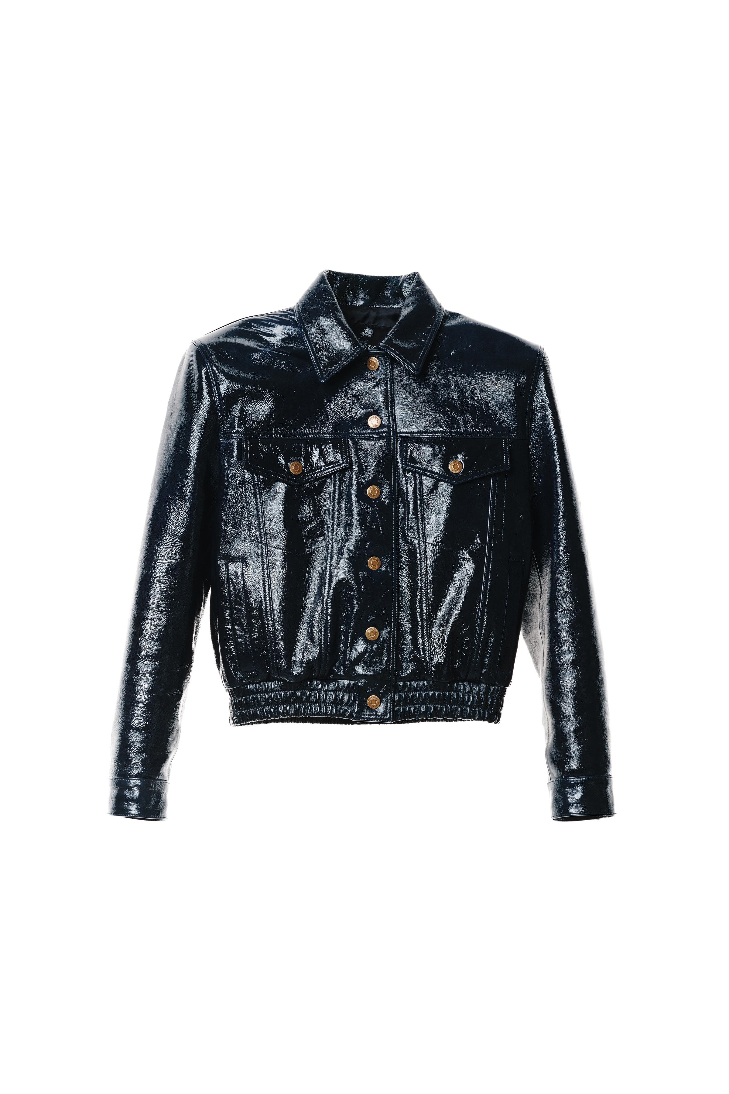 LEATHER SHOULDER PAD JACKET WILLY CHAVARRIA X ZARA - Petrol blue