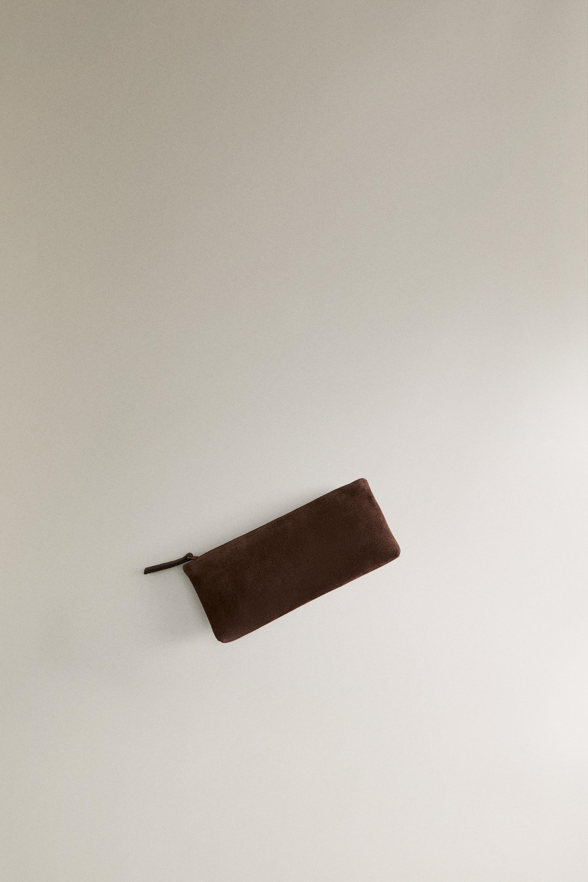 TROUSSE PORTE-OBJETS CUIR CROÛTE