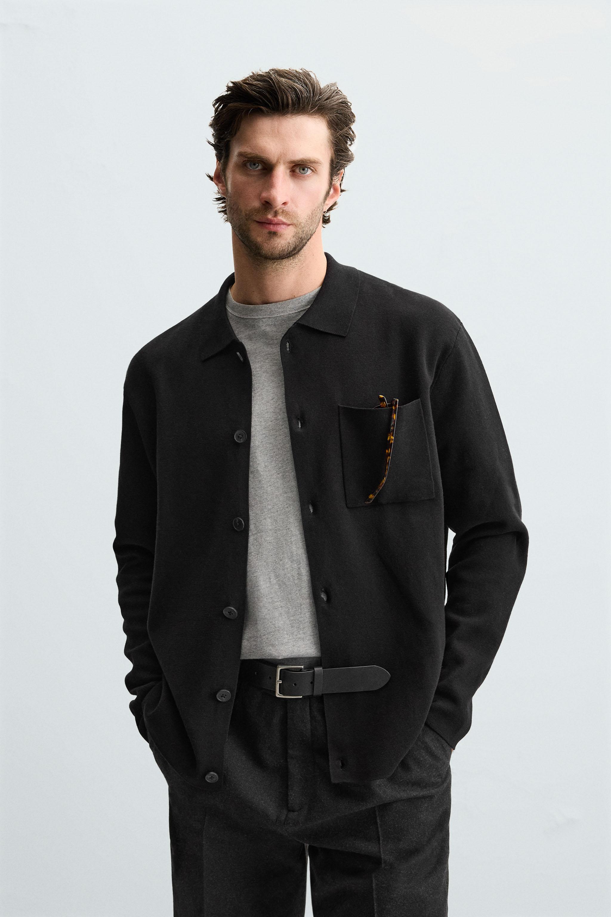 ★ZARA★ COTTON CARDIGAN WITH POCKET COTTON CARDIGAN WITH POCKET - Black | ZARA Australia