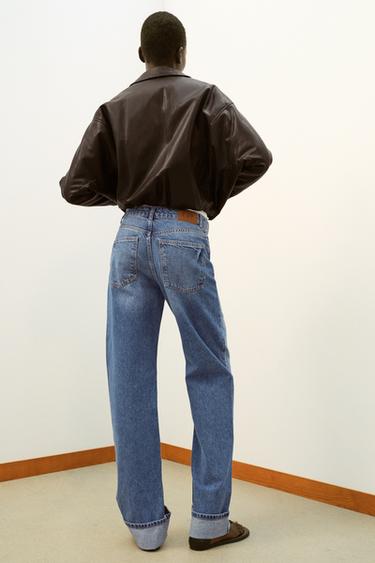 JEANS Z.09 DROIT TAILLE HAUTE CROISÉE COUPE LONGUE - Indigo de Zara - Image 4