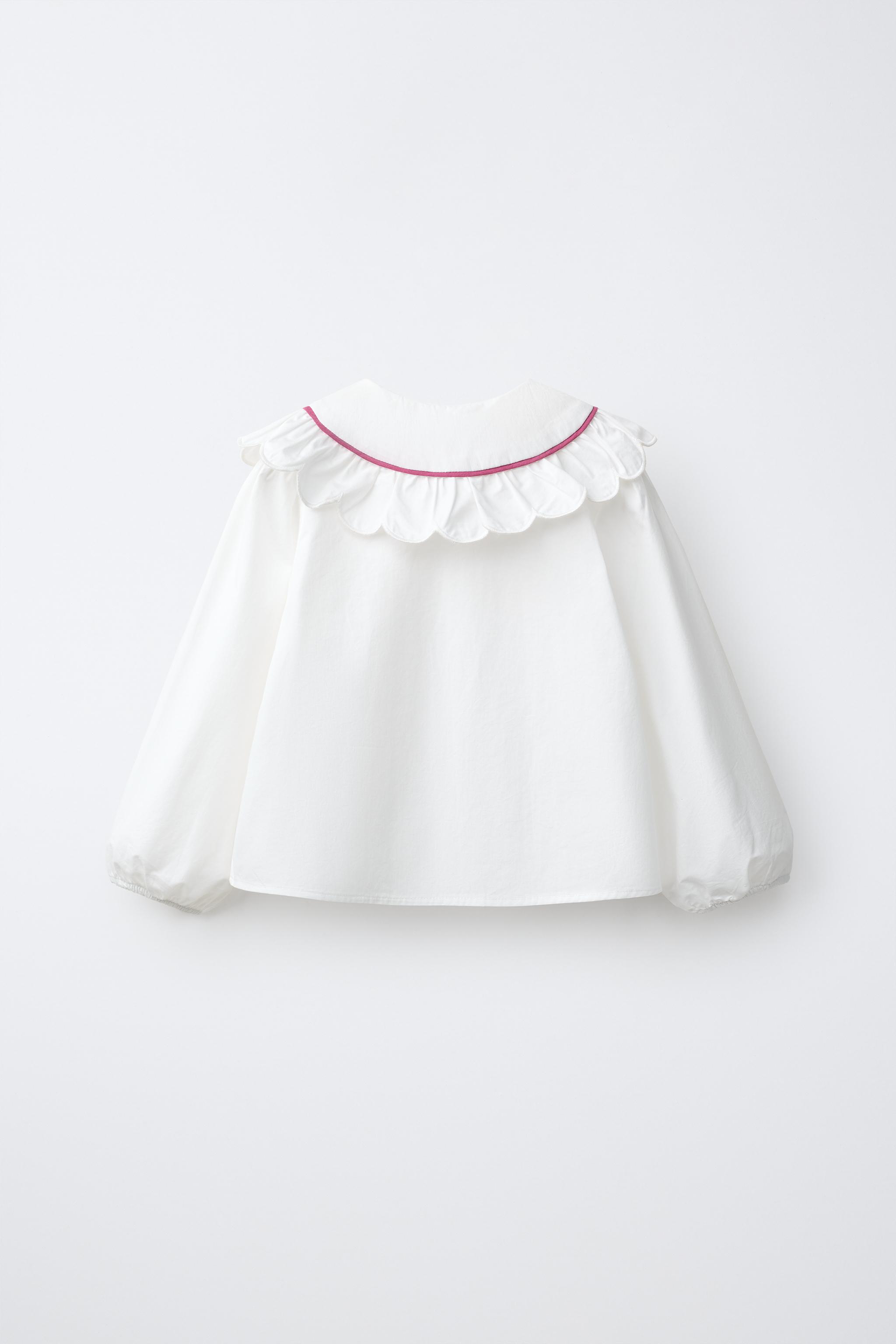 CONTRAST PETER PAN COLLAR SHIRT