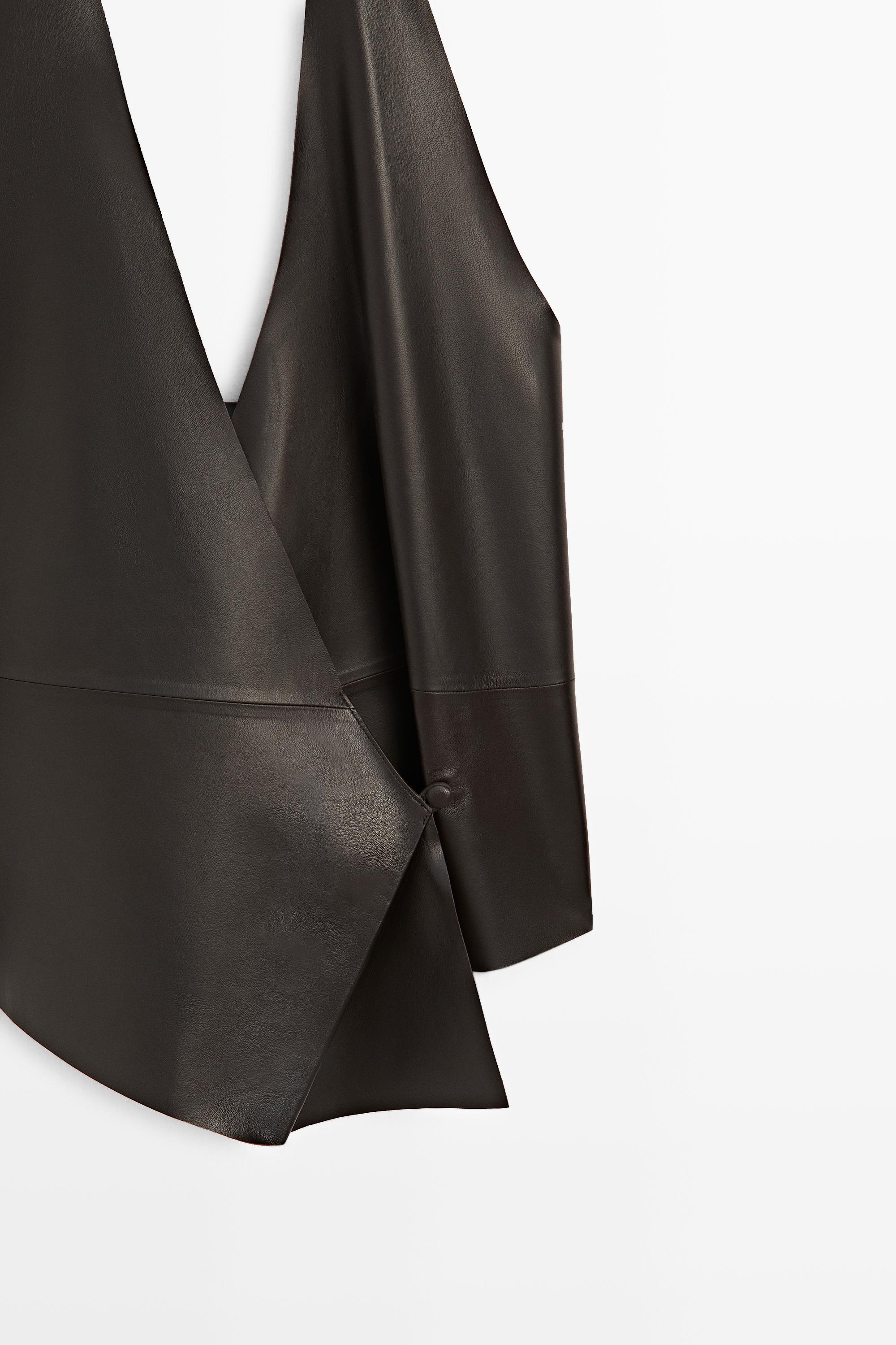 Nappa leather wrap top