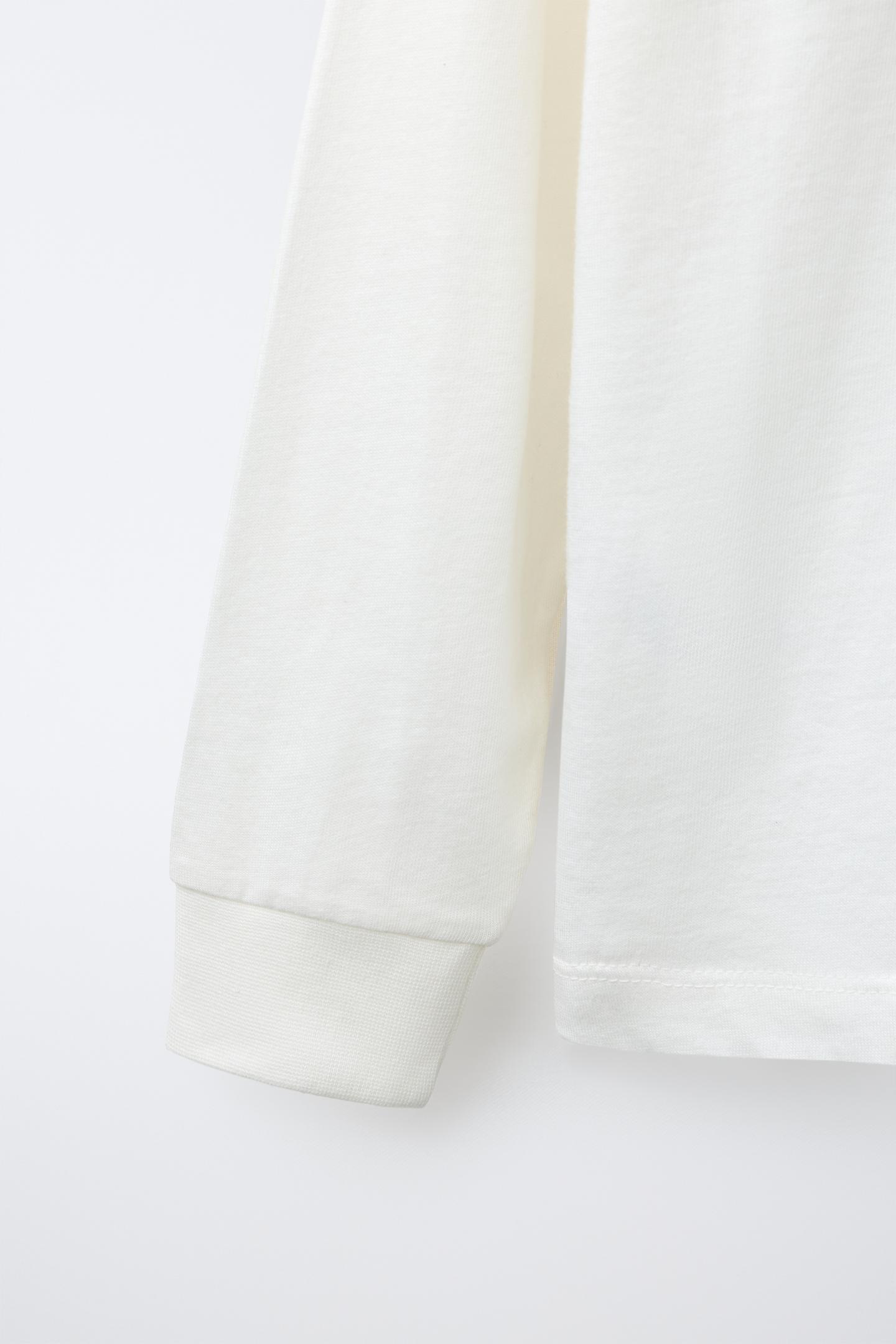 Детская футболка Zara Text Print, цвет: Устричный белый — фото 4
