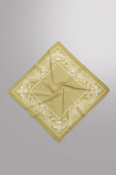 Zara GEOMETRIC PRINT BANDANA - Oil