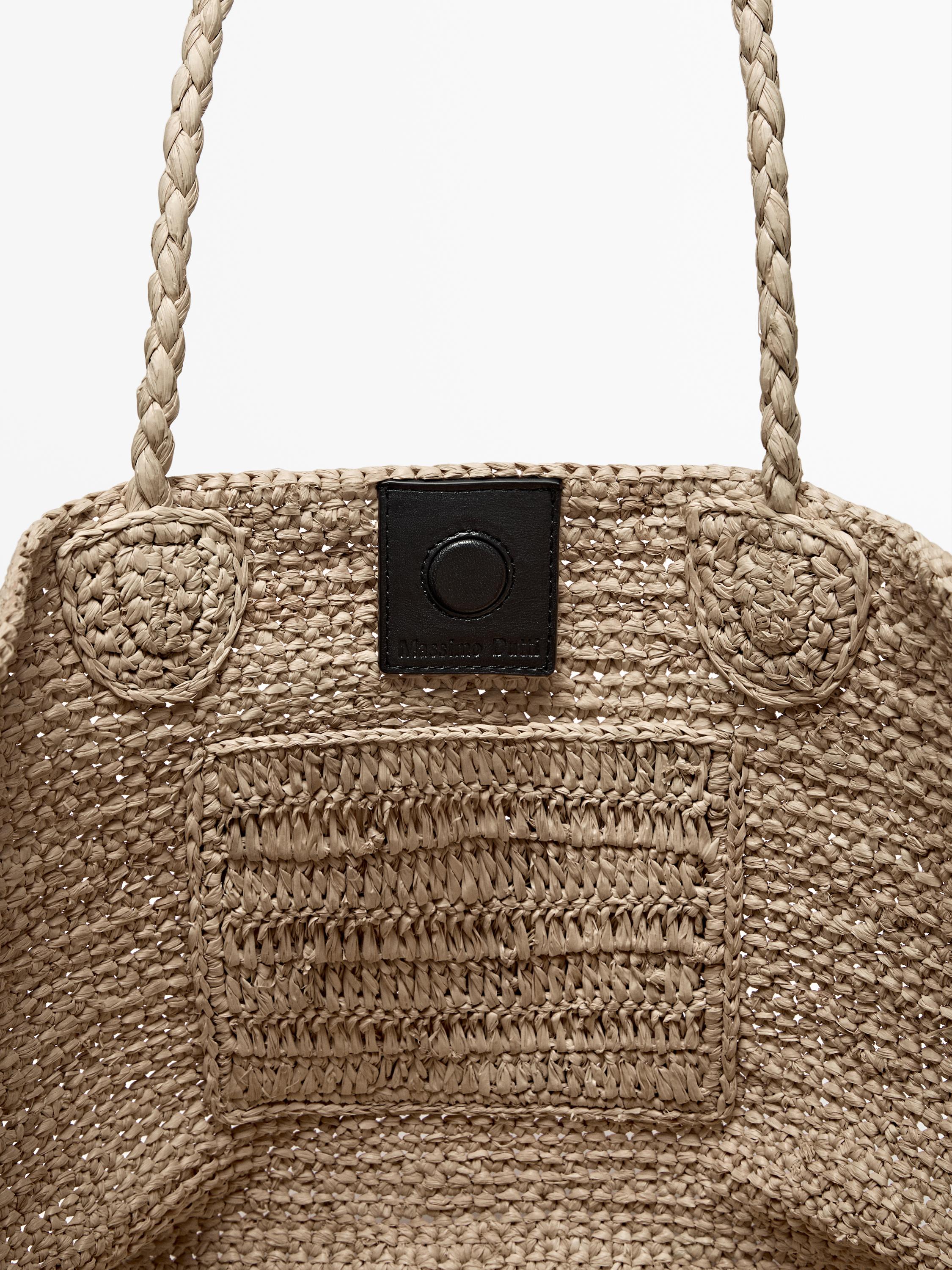 Natural raffia shopper bag