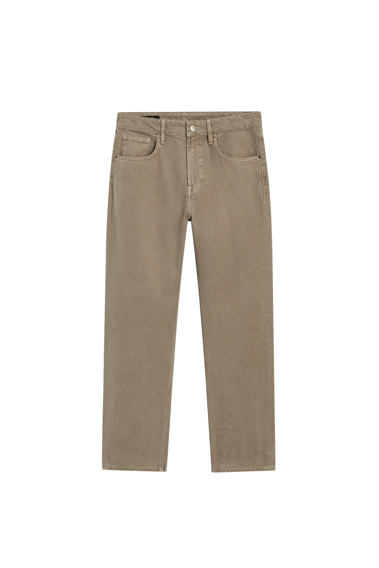 Tapered-fit denim-effect pants — taupe brown