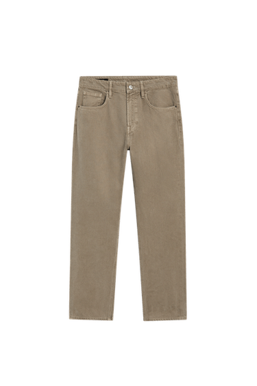 Tapered-fit denim-effect pants — taupe brown 3