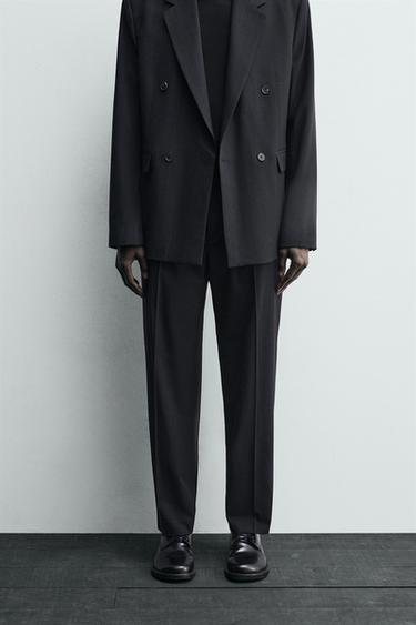 PINSTRIPED SUIT TROUSERS - Dark navy by Zara