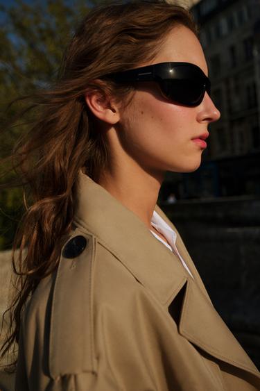 LONG DOUBLE-BREASTED TRENCH COAT WITH BELT - Light camel by Zara - Image 2
