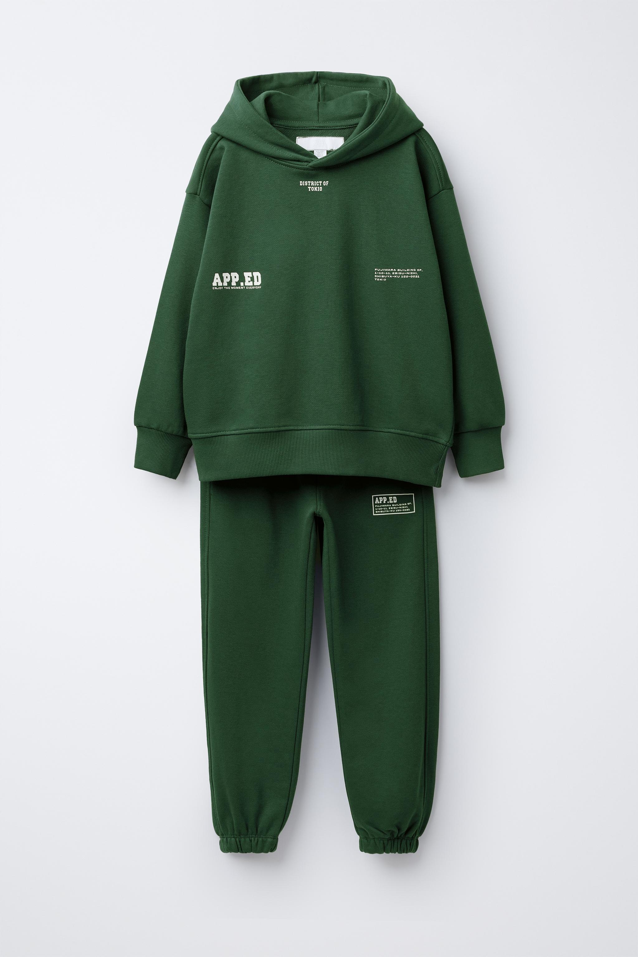 ⚠️ZARAページ⚠️ HOODED SWEATSHIRT AND TROUSERS SET - Green | ZARA South Africa