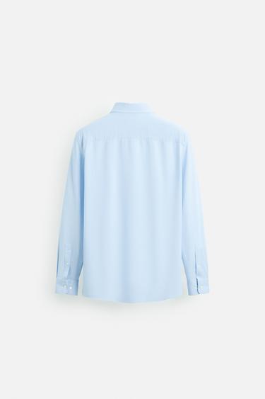 CHEMISE ÉLASTIQUE TEXTURÉE - Bleu ciel de Zara - Image 6
