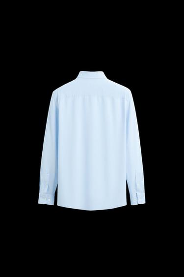 ELASTISCHES HEMD MIT TEXTUR - Himmelblau von Zara