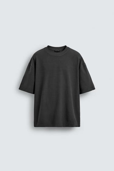 CAMISETA BOXY FIT BÁSICA - Antracita oscuro de Zara