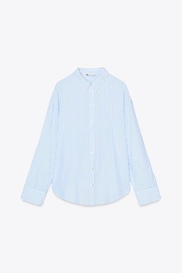 CAMISA RAYAS OVERSIZE - Azul / Blanco de Zara