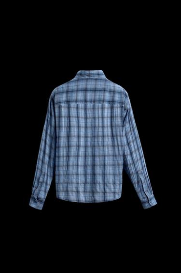 Zara FLOWY PLAID SHIRT - Ink blue