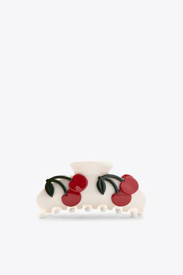 CHERRY HAIR CLIP - Ecru by Zara