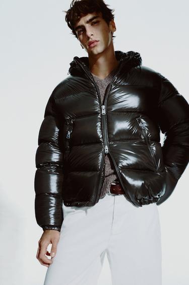 100% FEATHER WATER-REPELLENT PUFFER JACKET - Dark khaki by Zara