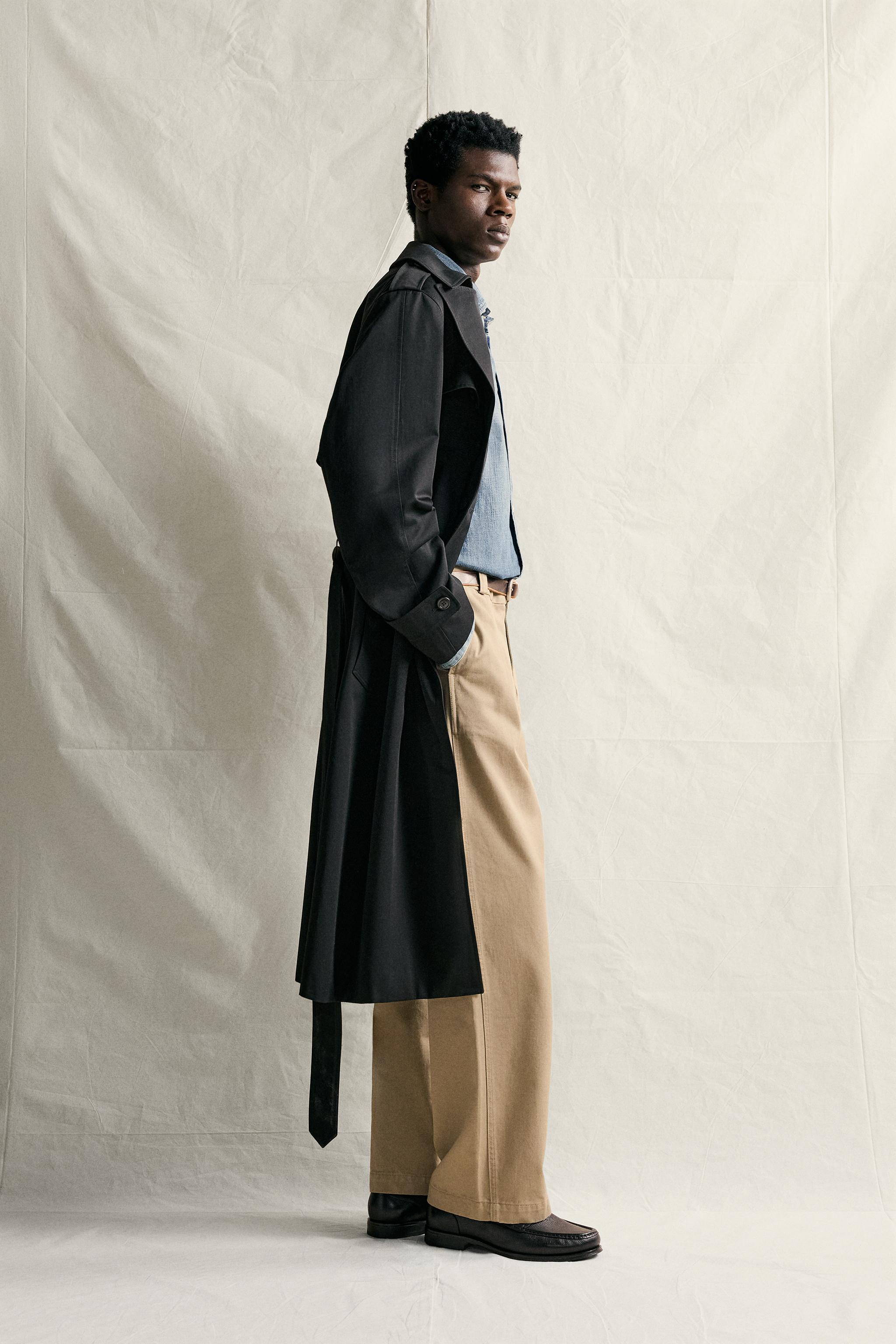 Мужские куртки Zara WATER-REPELLENT TRENCH COAT — фото 4