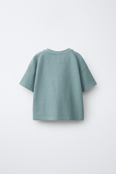 HENLEY T-SHIRT - Petrol blue by Zara - Image 1
