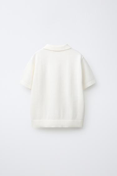 KNIT PIQUÉ POLO SHIRT - White by Zara