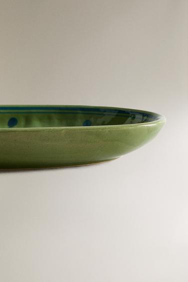 PLAT GRÈS OVALE FLEURS - Bleu / Vert de Zara - Image 2